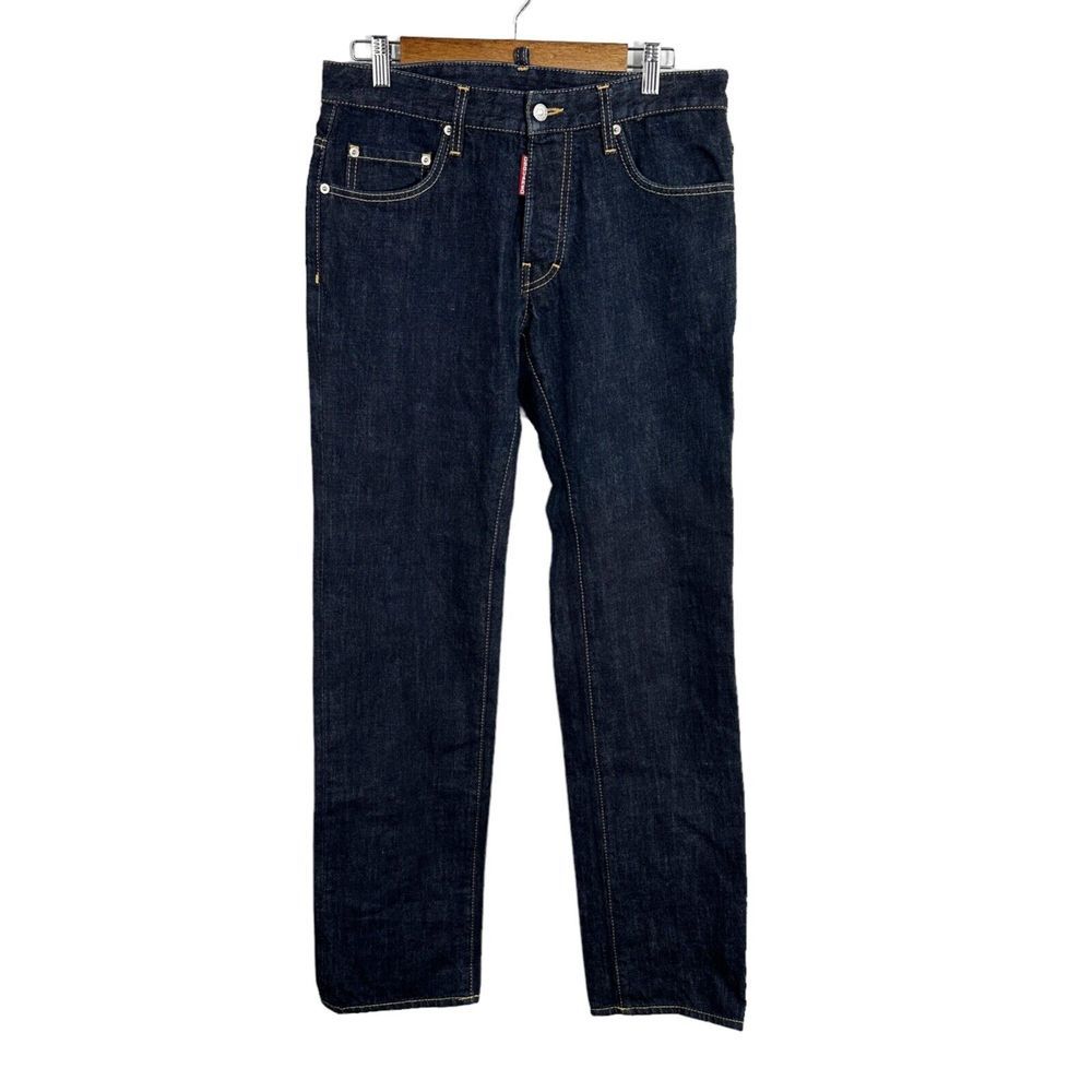 DSQUARED2 Dark Blue Wash Italian Button Fly Jeans Size Tag‎ 46 Measures 32x32